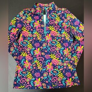 Girls Spyder Floral Quarter-Zip Pullover base layer